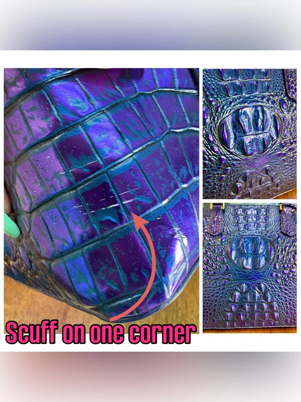 Brahmin GUC Md Duxbury - Neptune - Iridescent Blue & Purple - HTF, RARE - Picture 9 of 16